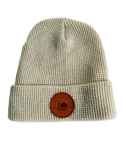 Leather Patch Waffle Toque