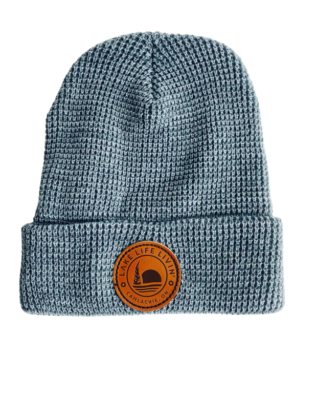 Leather Patch Waffle Toque