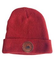 Leather Patch Waffle Toque