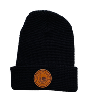 Leather Patch Waffle Toque